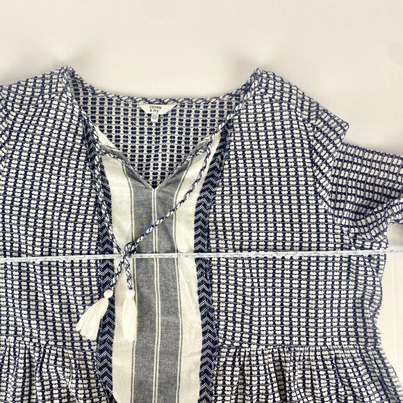 Crown & Ivy Women XXL Peasant Top Blouse Bohemian with Tassels Long Sleeve Boho - Picture 11 of 15